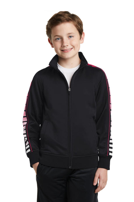 Sport-Tek Youth   Dot Sublimation Tricot Track Jacket