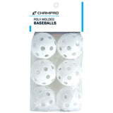 Champro 9" Plastic Ball-6 Pack Softball Practice Balls