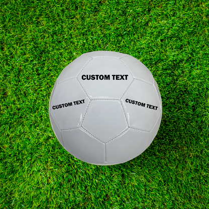 Customized All White Soccer Ball on Grass Field