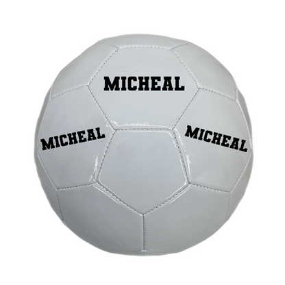 Personalized All White Soccer Ball with Custom Name