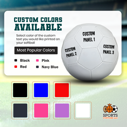 Multiple Color Options for Personalized All White Soccer Ball