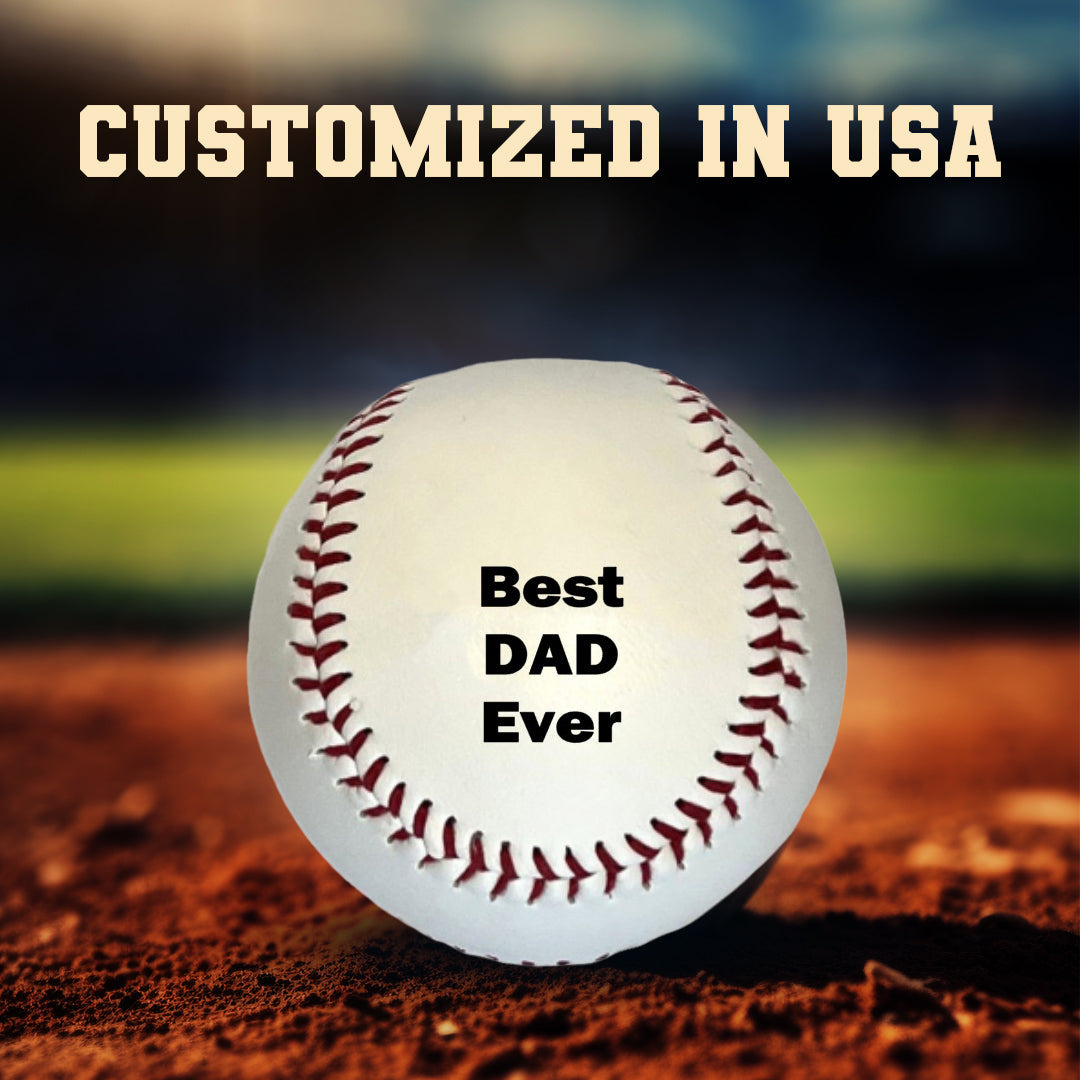 Best Dad Ever Baseball White 1