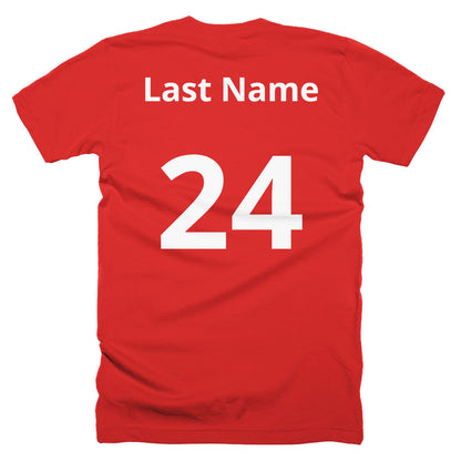 Customized Sports Team Shirt Red Back