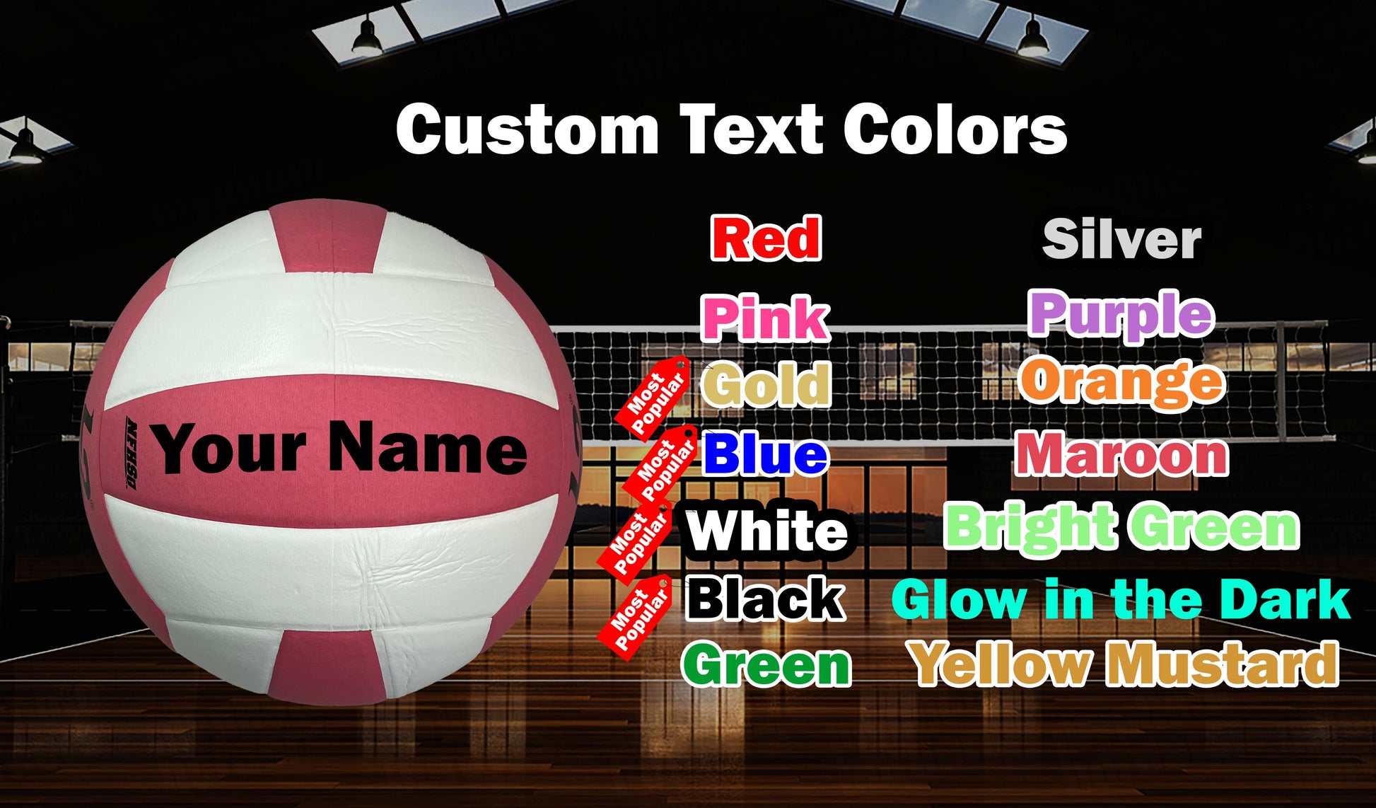 Custom Molten L2 Pink and white Volleyball Custom Text Colors