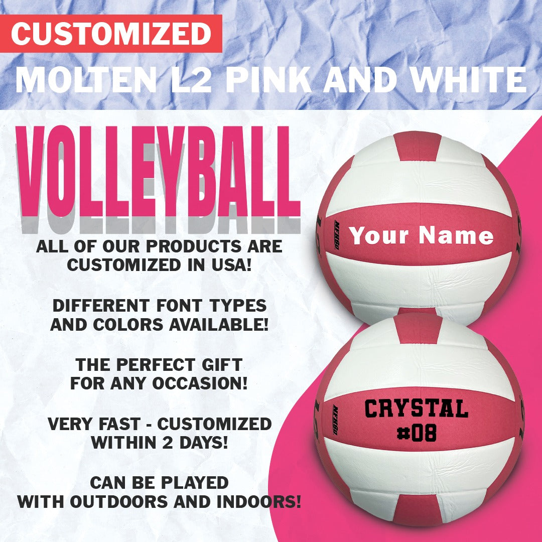Custom Molten L2 Pink and white Volleyball Benefits and Features