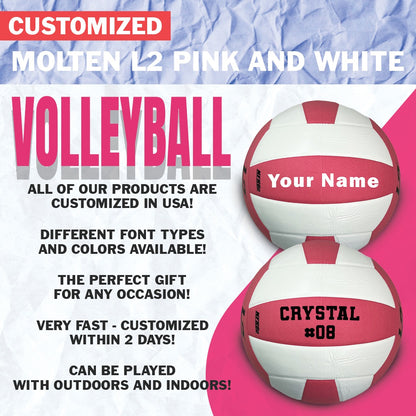Custom Molten L2 Pink and white Volleyball Benefits and Features