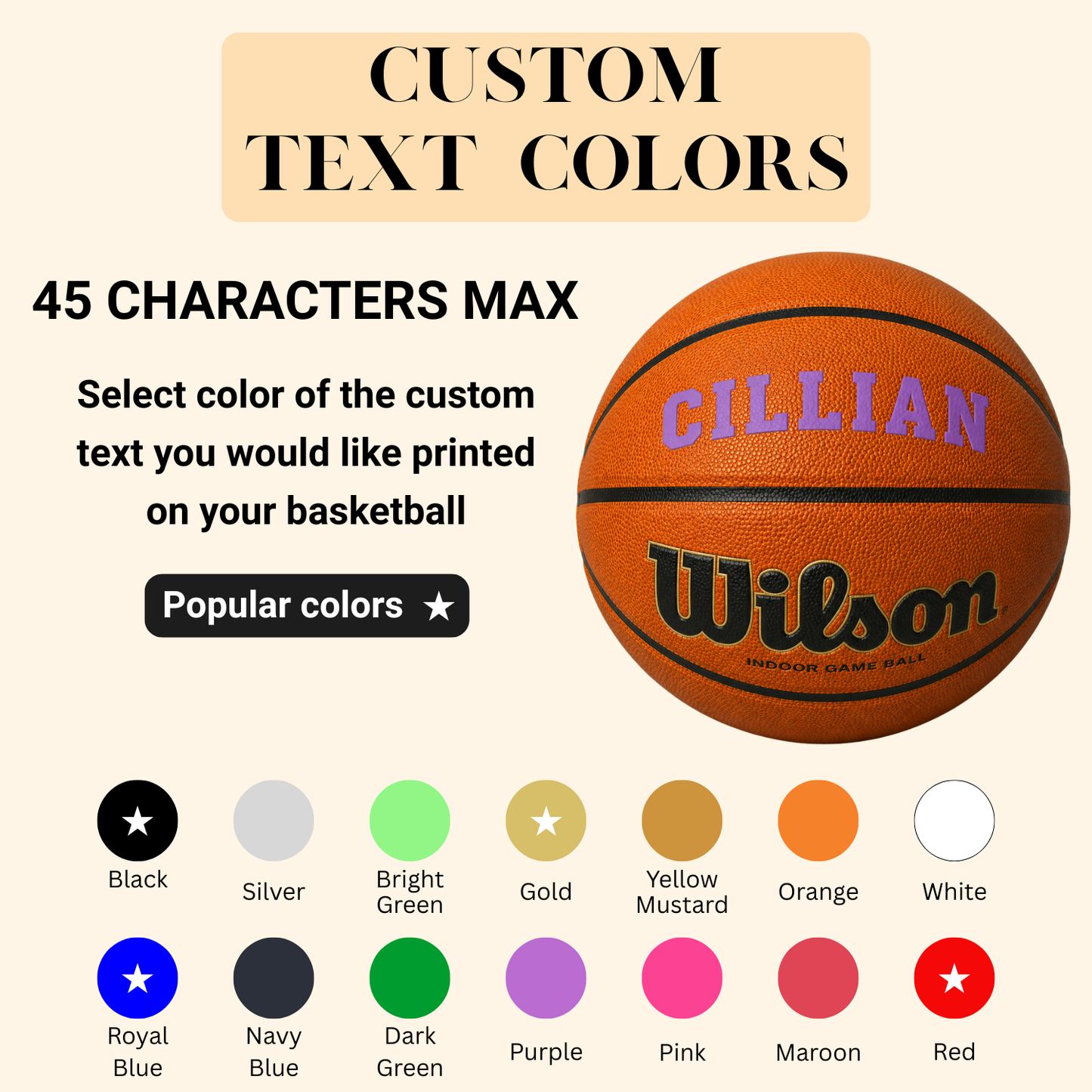 Customized Wilson NCAA EVO NXT Basketball Available in Multiple Colors