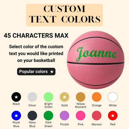 Customized Personalized Pink Basketball Available in Multiple Colors
