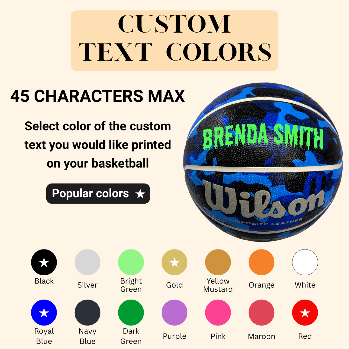 Customized Wilson Blue Camo NCAA Legend Basketball