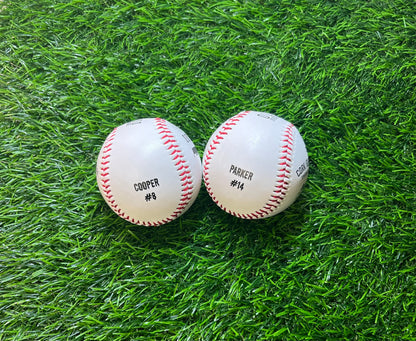Customized Baseballs with Black Text