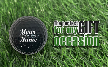 Customized Personalized Black Golf Ball Gift Idea