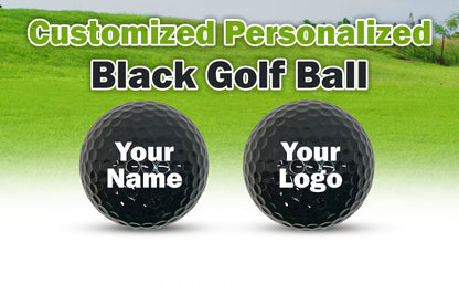 Customized Personalized Black Golf Ball 12 Pack