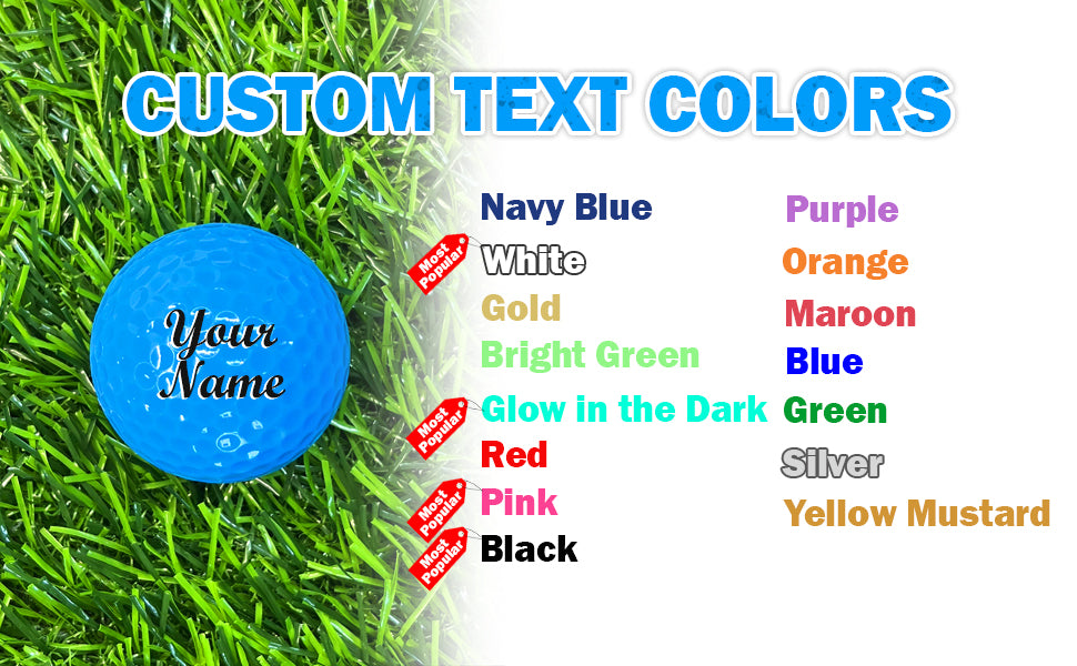 Customized Personalized Blue Golf Ball 1 Pack Custom Text Colors