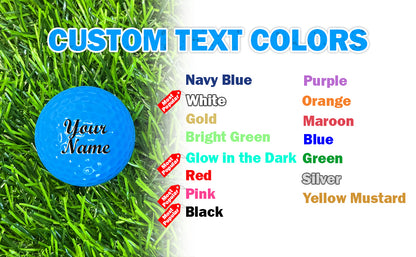 Customized Personalized Blue Golf Ball 1 Pack Custom Text Colors