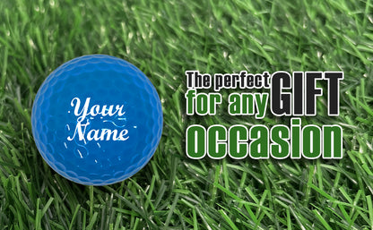 Customized Personalized Blue Golf Ball 12 Pack Gift Idea
