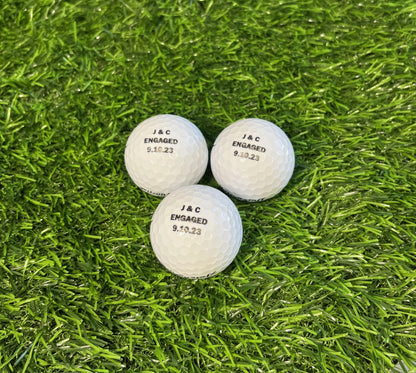 Customized Golf Ball Gift with Black Text