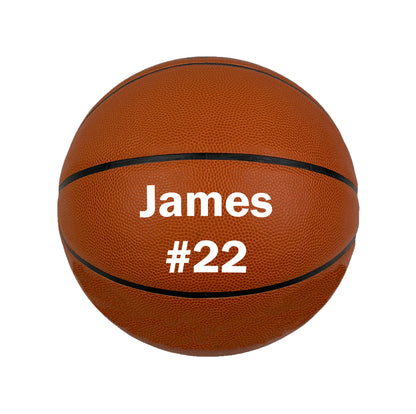 Customized Personalized Orange Basketball with White Text