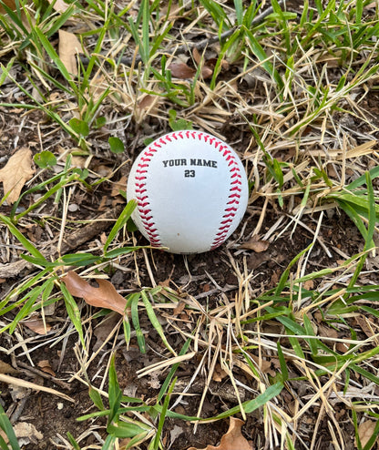 Customized Personalized Baseball with Black Text and Background
