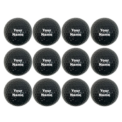Customized Personalized Black Golf Ball 12 Pack