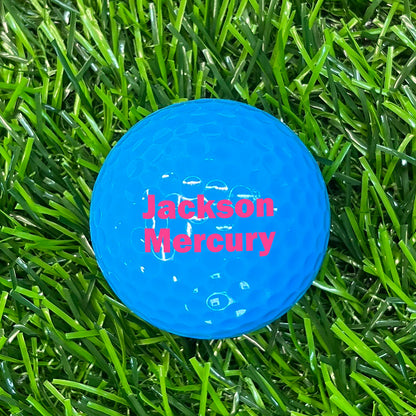 Customized Personalized Blue Golf Ball 3 Pack Pink