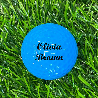 Customized Personalized Blue Golf Ball 1 Pack Script MT Bold in Black