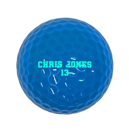 Customized Personalized Blue Golf Ball 3 Pack Varsity Team