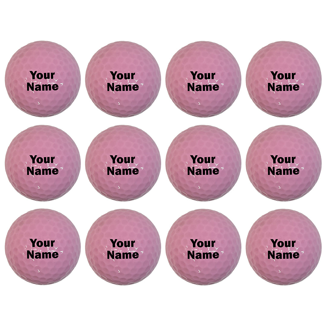 Customized Personalized Pink Golf Balls, 12 Pack