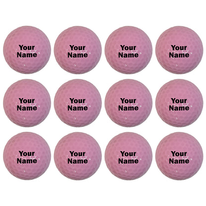 Customized Personalized Pink Golf Balls, 12 Pack