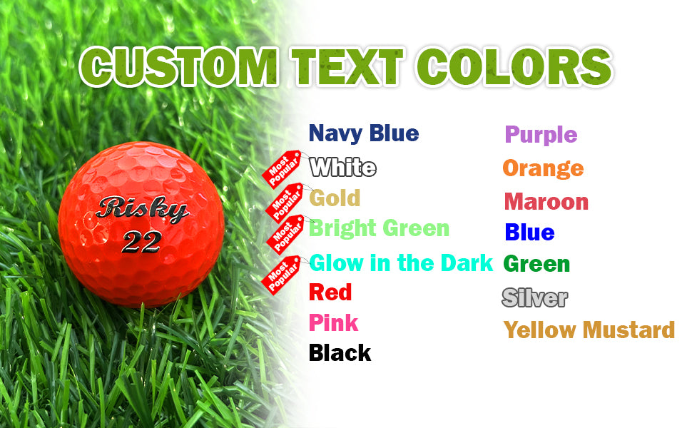Customized Personalized Red Golf Balls  Custom text Colors