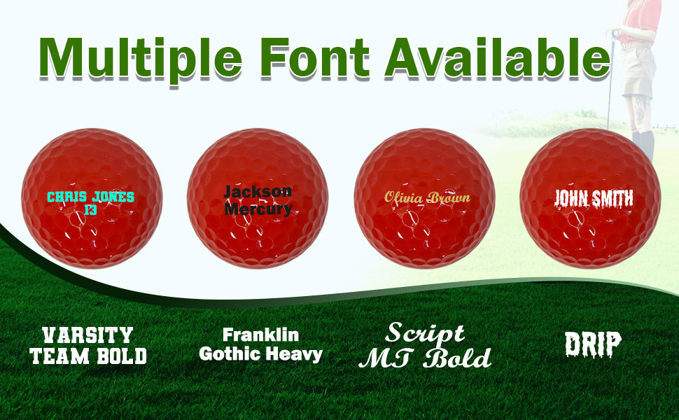 Customized Personalized Red Golf Balls Fonts Available