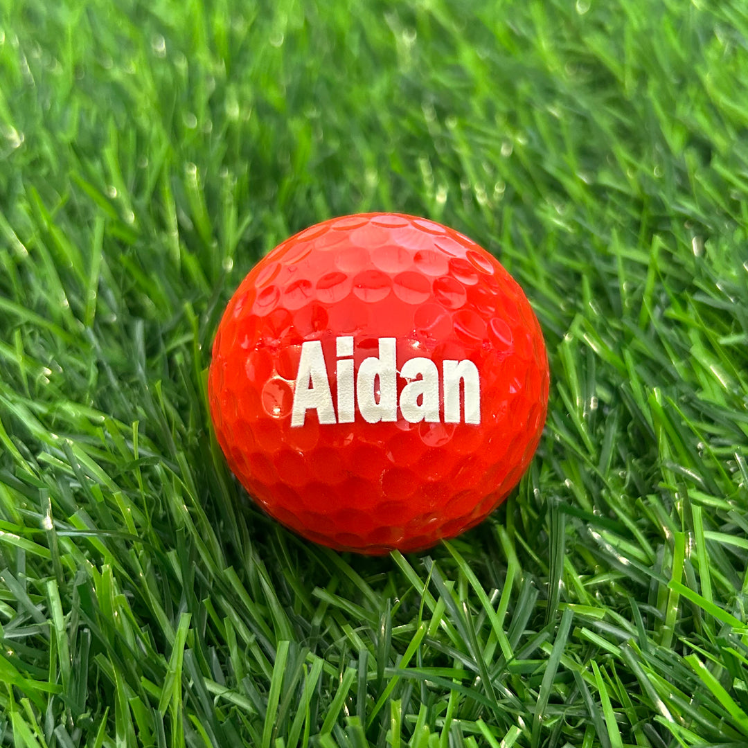 Customized Personalized Red Golf Balls Default Font in color white