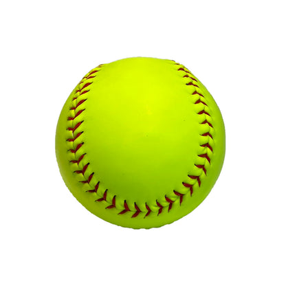 Yellow Softball on White Background
