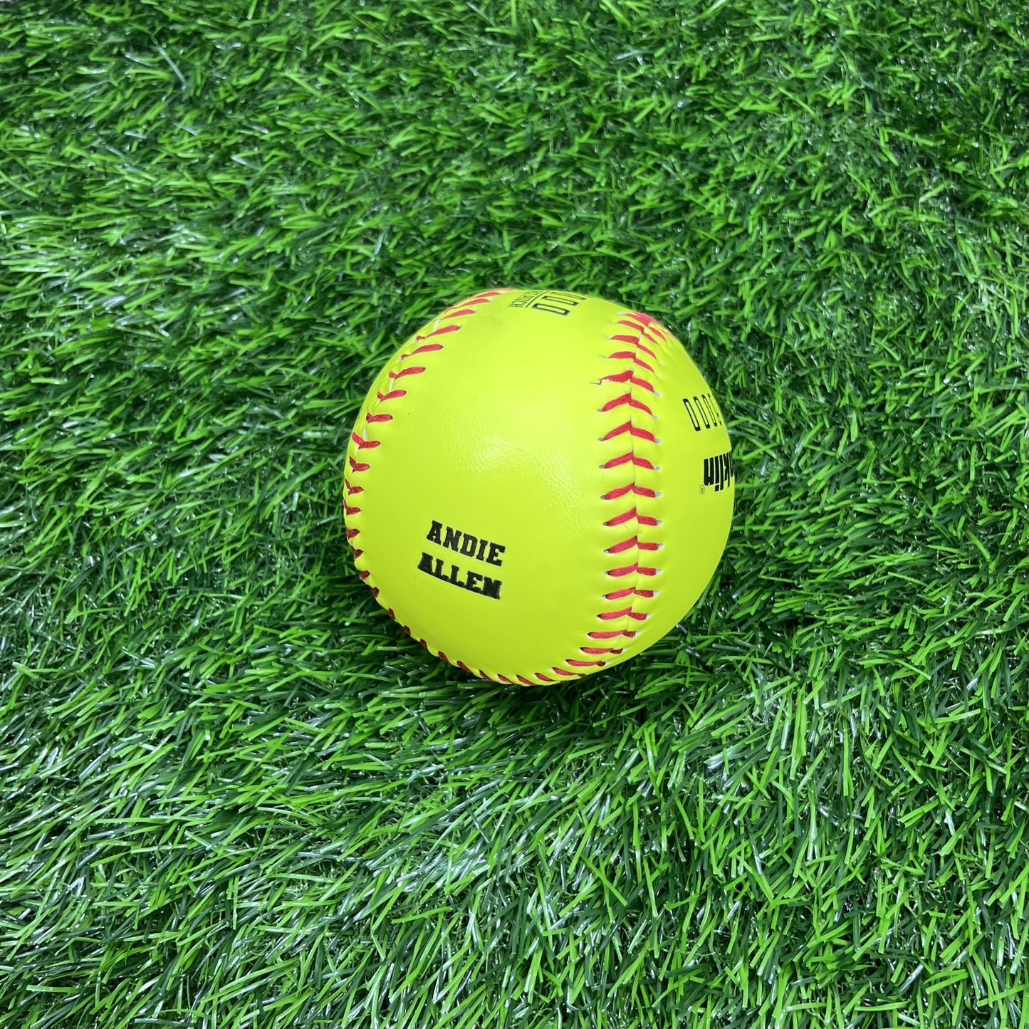 Customized Softball with Black Text
