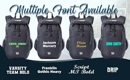 Customized Wilson NBA Basketball Backpack Available Fonts