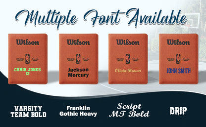 Customized Wilson NBA Basketball Padfolio Available Fonts