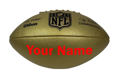 Customized Wilson NFL Gold Football with Red Text