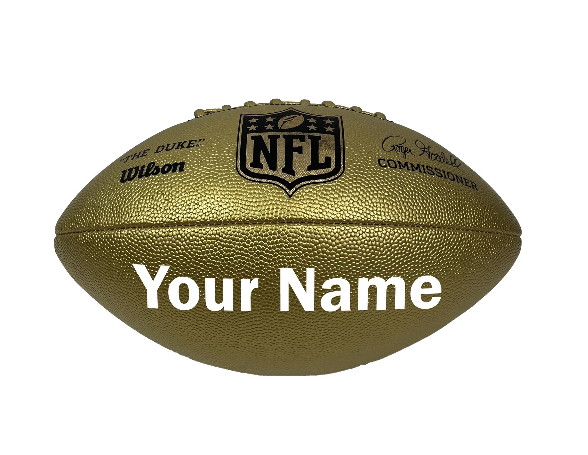 Customized Wilson NFL Gold Football With White Text