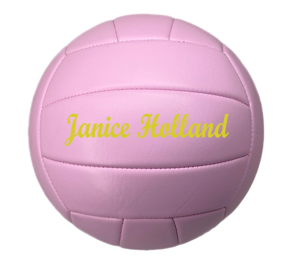 Customized All Pink Volleyball with Script MT Bold
