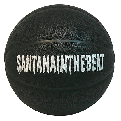 Customized All Black Basketball with Glow in Dark Text