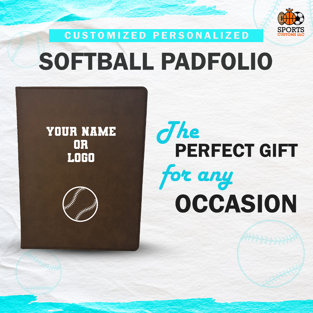 Customized  Softball Padfolio Perfect Gift