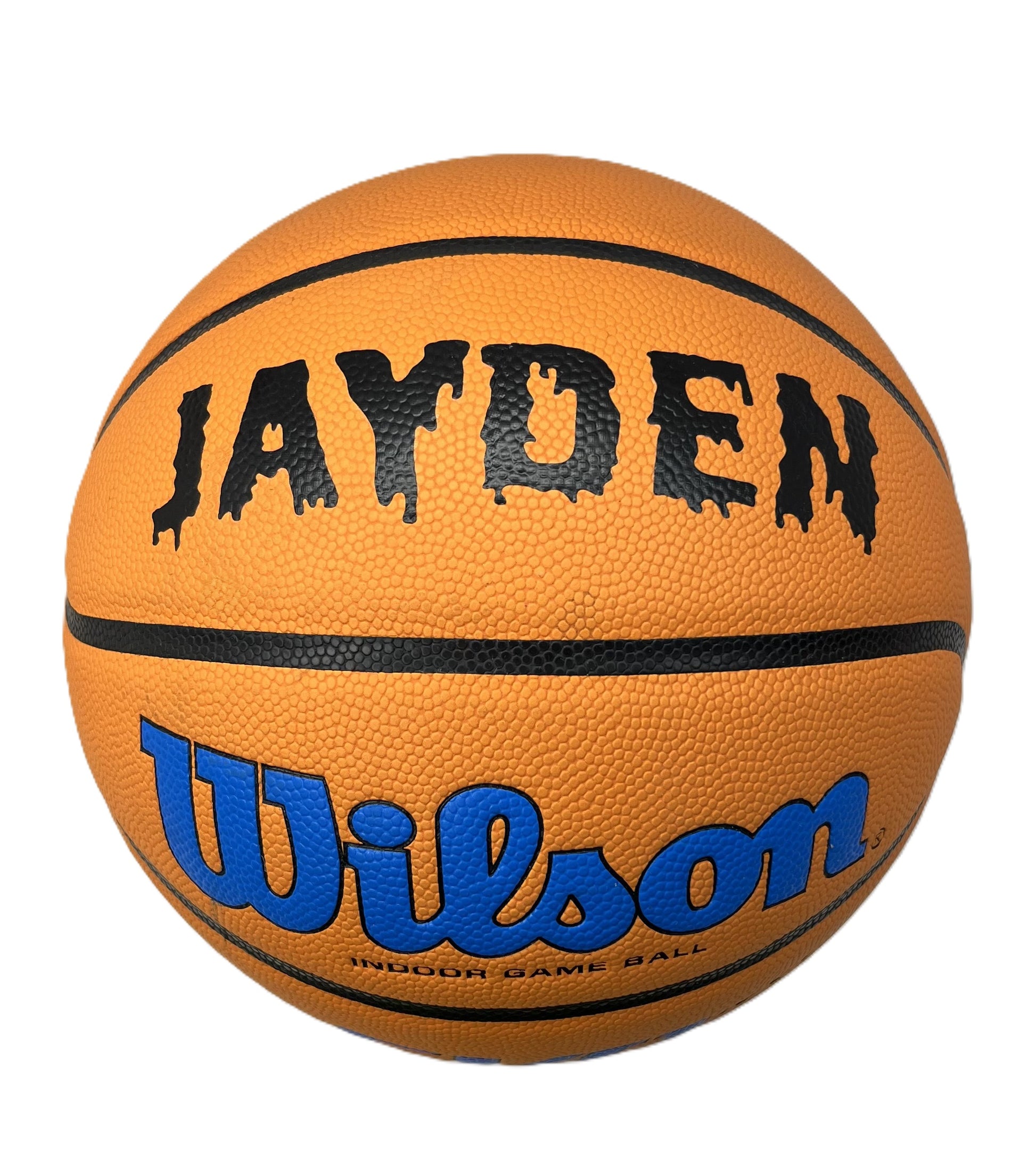 Custom Wilson EVO NXT Basketball Blue with Black Text