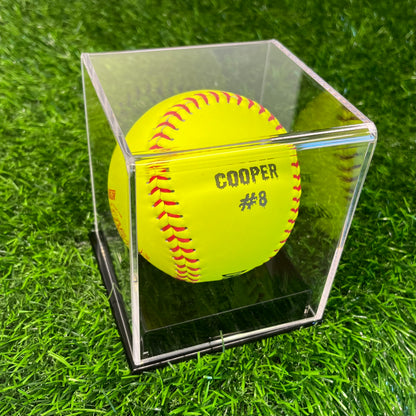 Customized Softball with Display Case