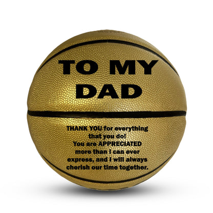 To My Dad Basketball Gold 