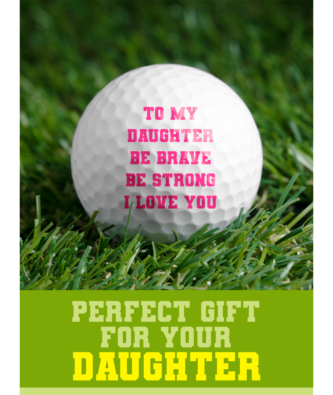 Custom Daughter Golf Balls Gift 12 Pack on Grass