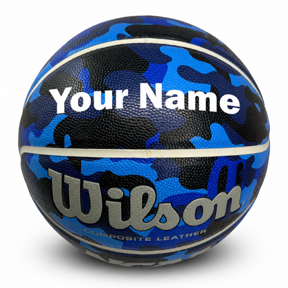 Customized Wilson Blue Camo NCAA Legend Basketball
