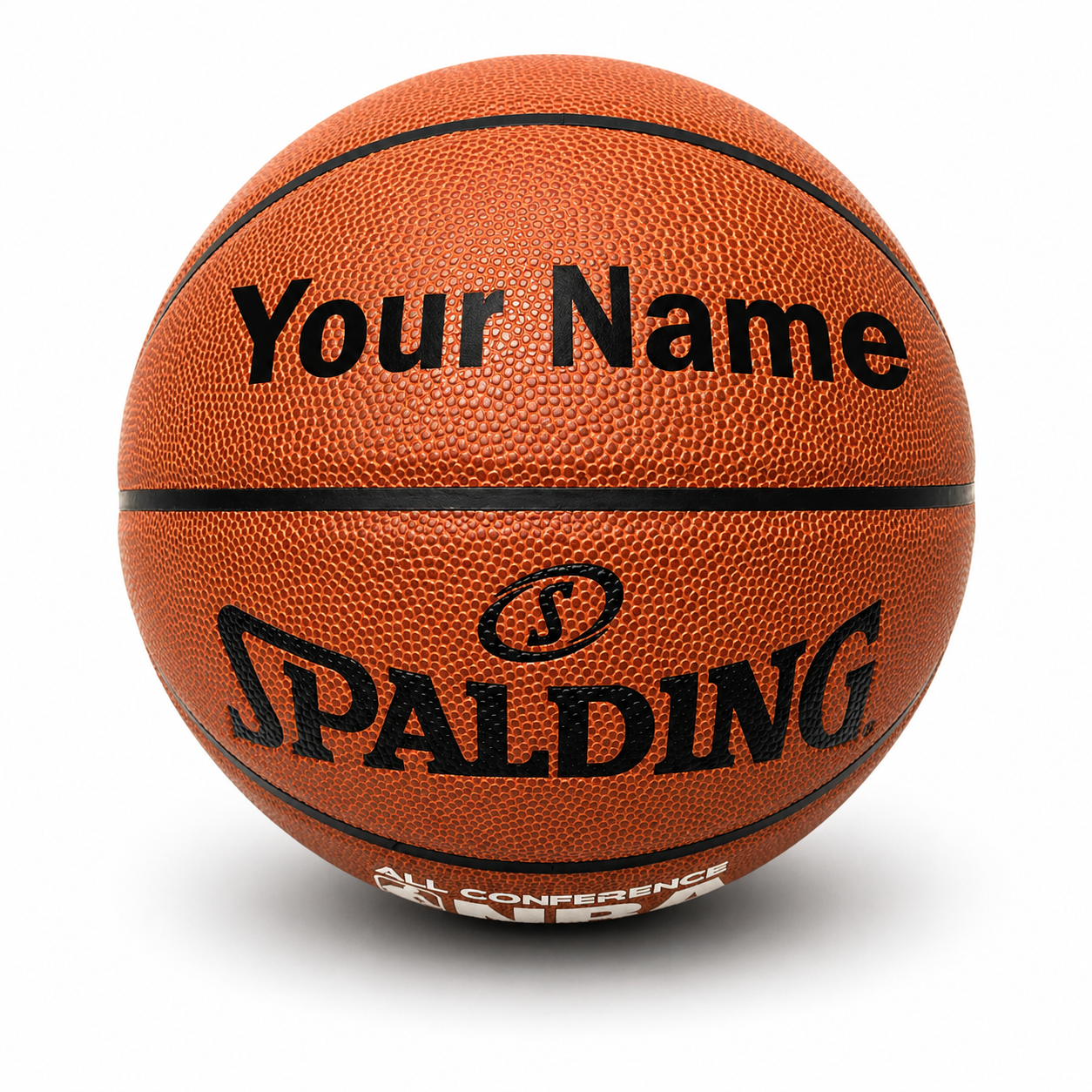 Customized Spalding All Conference Basketball With Custom Text in Black Colour