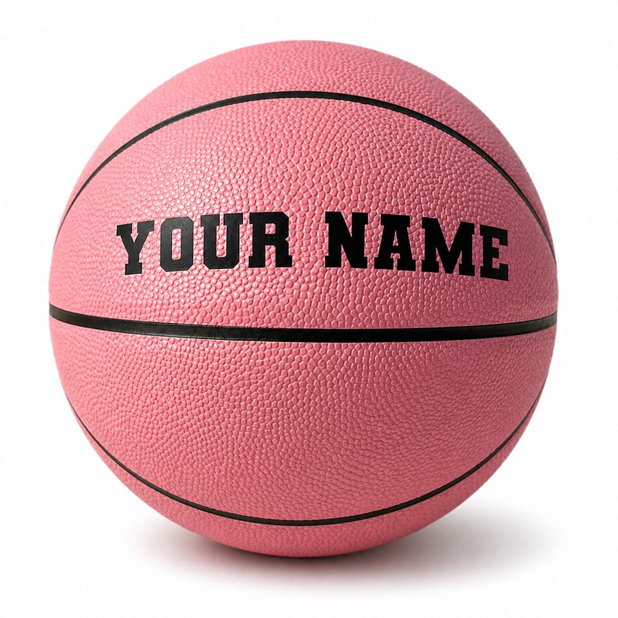 Customized Personalized Pink Basketball with Custom Text in Black Color