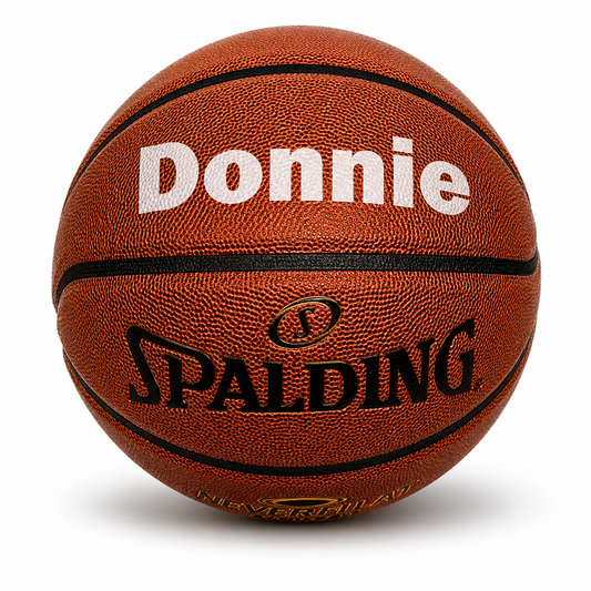 Customized Spalding Neverflat Basketball with Custom Text in White Color