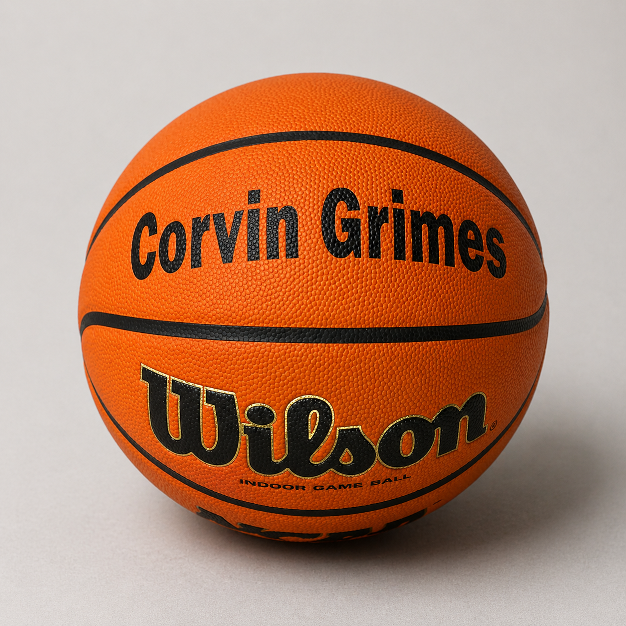 Customized Wilson NCAA EVO NXT Basketball with Custom Text written in Black Color