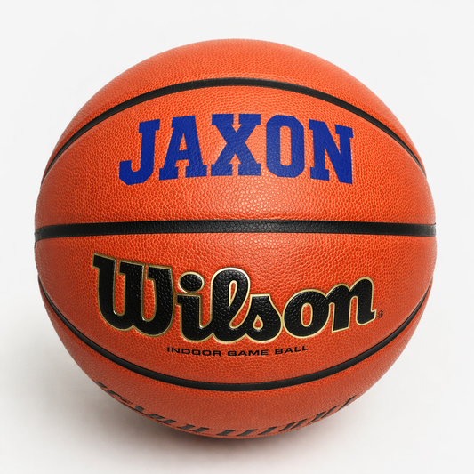 Customized Wilson Evolution Basketball Personalized with Custom Name in Blue Color